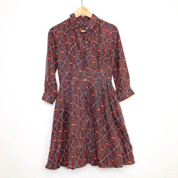Club, Monaco, silk printed fit and flare shirt dress - Picture 1 of 11